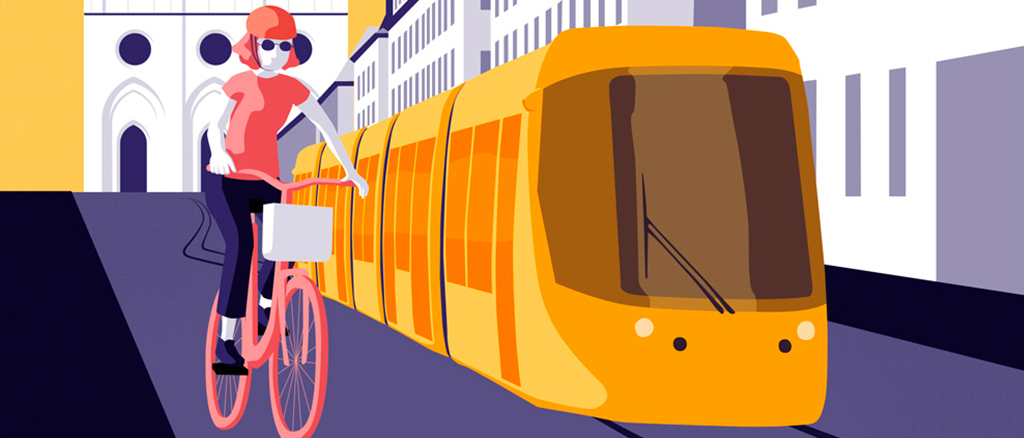 Étude de sécurité cyclistes - tram/bus